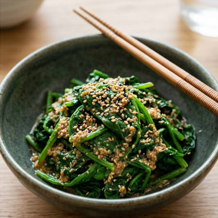 Spinach Goma‑ae (Sesame Dressing)